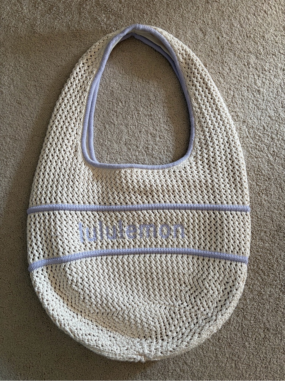 lululemon athletica Cream Tote with Lavender Trim